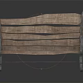 Outdoor Slatted Wooden Bench With Metal Armrests And Simple Design For Garden Seating