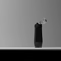 Black and White Water Bottle Design Showcasing Open and Closed Lid in Two Angles