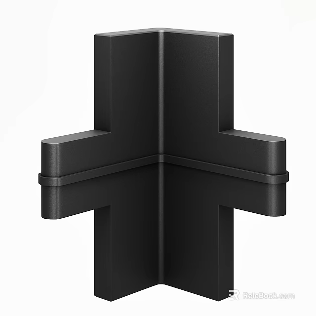 Black Component Featuring Sleek Geometric Structure Solid Construction And Shiny Polished Surface 3d model 