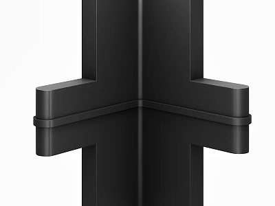 Black Component Featuring Sleek Geometric Structure Solid Construction And Shiny Polished Surface 3d model