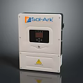 Sol-Ark Solar Inverter Device With Digital Display Enclosure And Warning Sign 3d model