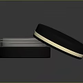 Modern Ceiling Light With Black Cover White Illuminated Surface And Gold Trim