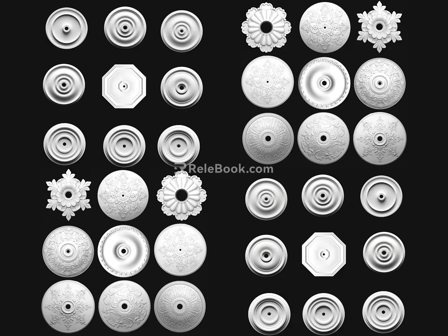 European-style lamp panel pattern 3d model