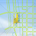 Aerial Planning of Urban High Rise Buildings With Night Lighting Roads And Greenery