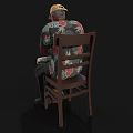 Man in Yellow Cap and Floral Shirt Sitting on Chair Playing Colorful Drum
