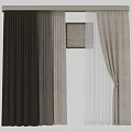 Modern Beige And Gray Curtains With Sheer Layers And Pleated Design For Home