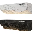 Poliform Modern Reception Desk With White And Black Marble Elegant Design
