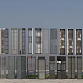 Multiple Modern Glass Elevators in Commercial Building Exterior With Sleek Metal Frames
