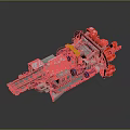 Detailed Space Machinery Model Showcasing Red Yellow And Gray Parts For Space Missions