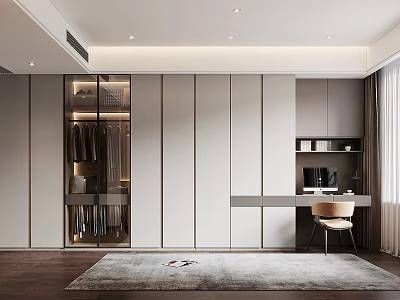 Modern cloakroom master bedroom 3d model