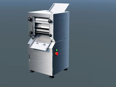 Stainless Steel Commercial Kitchen Dough Press Machine With Control Panel Buttons 3d model