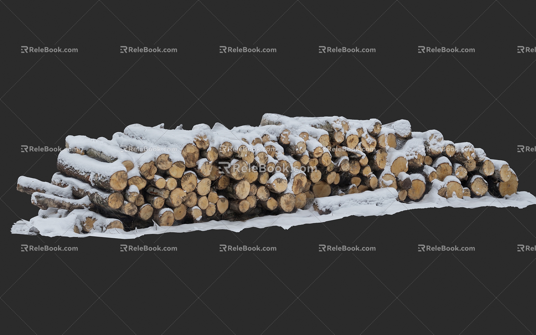 A pile of wood winter firewood trees outdoor scanning 3d model