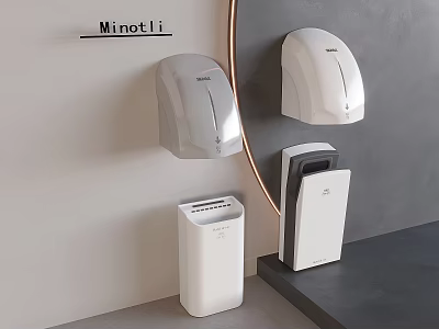 Minotli Modern White Daily Use Appliances With Wall Mounted And Countertop Designs 3d model