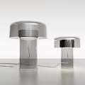 Modern Transparent Table Lamps With Cylindrical Bases And Acrylic Shades On White Background