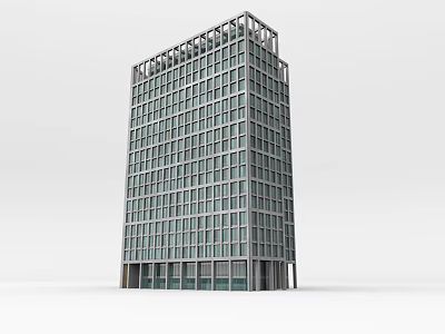 Modern High Rise Building With Glass Windows And Structural Framework Design 3d model
