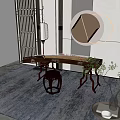 Guzheng Pipa Erhu Musical Instrument Combination 3d model