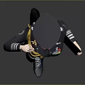 Female Character In Police Style Uniform Saluting With Purple Hair Notebook And Boots