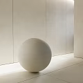 Light Colored Smooth Background Wall Design With White Sphere Sculpture In Front 3d model