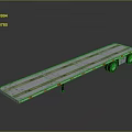 Heavy Duty Flatbed Trailer With Long Steel Platform And Transport Wheels