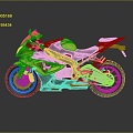 Modern motorcycle two-wheeled motorcycle off-road motorcycle road racing motorcycle 3d model