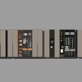 Modern Wardrobe Interior Design With Multiple Glass Doors And Storage Compartments 3d model