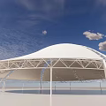 Tensile Membrane Structure Design With Modern Steel Frame Support And Unique Shape 3d model