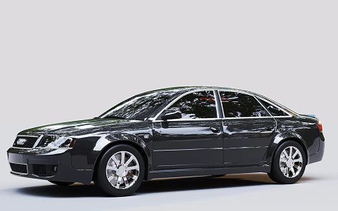 black car sedan audi 3d model