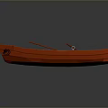 Red Toy Boat With Oar And Animal Design On Shiny Surface