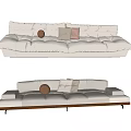 Modern double sofa soft sofa 3d model