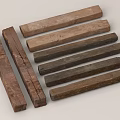 Natural Stone And Wood Strips With Different Colors And Varied Textures
