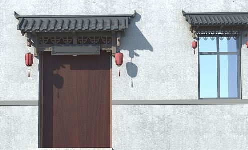 Chinese-style eaves covered with eaves 3d model