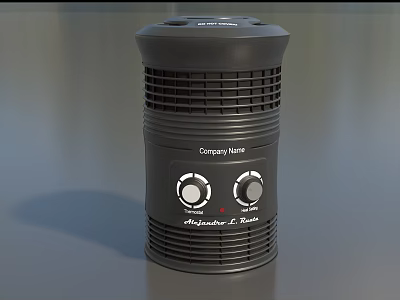 Cozy Heat Portable Heater With Two Control Knobs And Modern Gray Design 3d model