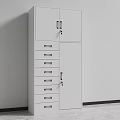 Metal Storage Cabinet With Double Doors Multiple Drawers And Locking Mechanism For Home Office