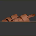 Orange Leather Flat Sandals with Cross Strap Design for Daily Wear