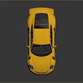 Yellow High Performance Sports Car With Aerodynamic Design Rear Spoiler And Sleek Body