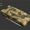 Military Tank With Camouflage Pattern Yellow Brown Black Colors And Tracks