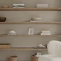 Cozy Study Room Interior With Wooden Beam White Armchair Large Window Round Rug And Bookshelves