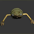 3D Rendered Game Movie Fantasy Character With Hooded Outfit Antennas Long Arms And Jointed Limbs
