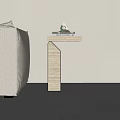 Modern cave stone coffee table sofa side table combination marble side table 3d model