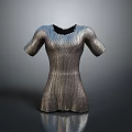 Daily Necessities Metal Mesh Garment Featuring Short Sleeves And Full Body Design