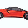 Red Sports Car With Sleek Exterior Design And Black Alloy Wheels