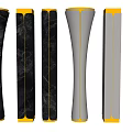 Modern Decorative Pillars With Black Marble White Bodies And Golden Edges
