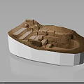 Ancient Stone Ruins Model With Steps Walls And Archaeological Site Features 3d model