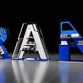 ANARA Letters Modern 3D Architectural Structure With Detailed Interior And Reflective Floor