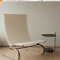 Modern Minimalist Leisure Chair With Woven Beige Fabric And Metal Frame By Side Marble Table