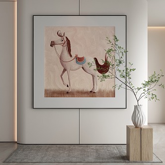 Modern Animal Painting Decorative Painting 3d model