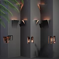 Modern Wall Mounted Decorative Lights With Geometric Shapes And Palm Leaves For Ambient Lighting