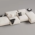 Modern Multiplayer Sofa Module Sofa Back-to-Back Sofa 3d model