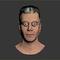 3D Male Character Human Head Model with Detailed Realistic Facial Features and Anatomical Accuracy