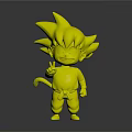 Goku Character With Spiky Black Hair In Red Martial Arts Uniform Making Peace Sign Gesture